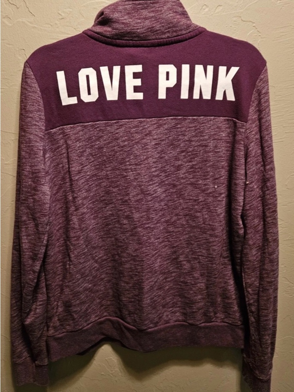 Victoria's Secret PINK Plum Marled Quarter-Zip Pullover